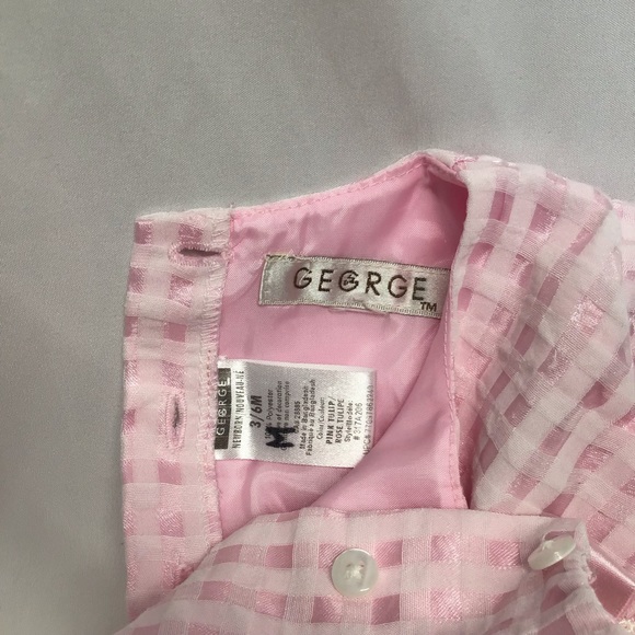Add on for $5 Pink & white baby dress w/flower Adorable gingham 3-6months George - Picture 5 of 5